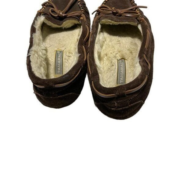 Tamarac Women's Brown Suede Moccasin Slippers with Fur Lining 8 - Picture 8 of 8